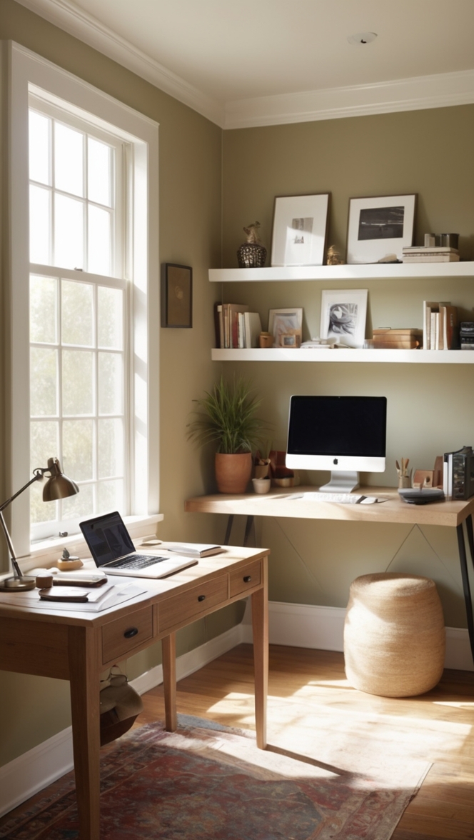 home office setup, office furniture, office desk, office chair, office decor 