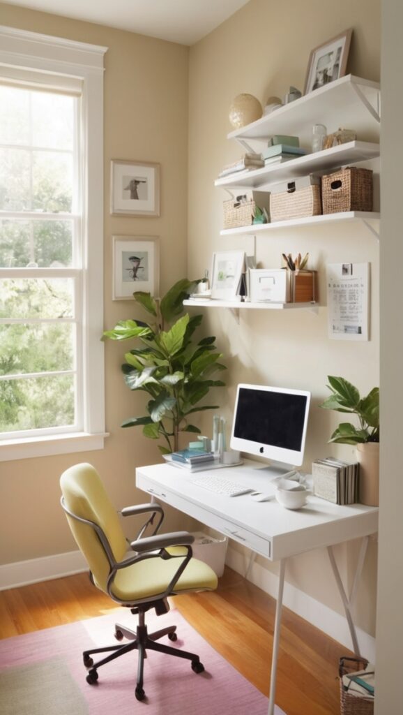 small office desk, ergonomic chair, storage solutions, compact desk, standing desk