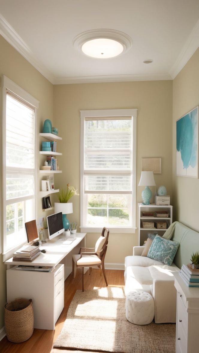 small home office design, home office organization, home office furniture, guest room ideas, small space home office 