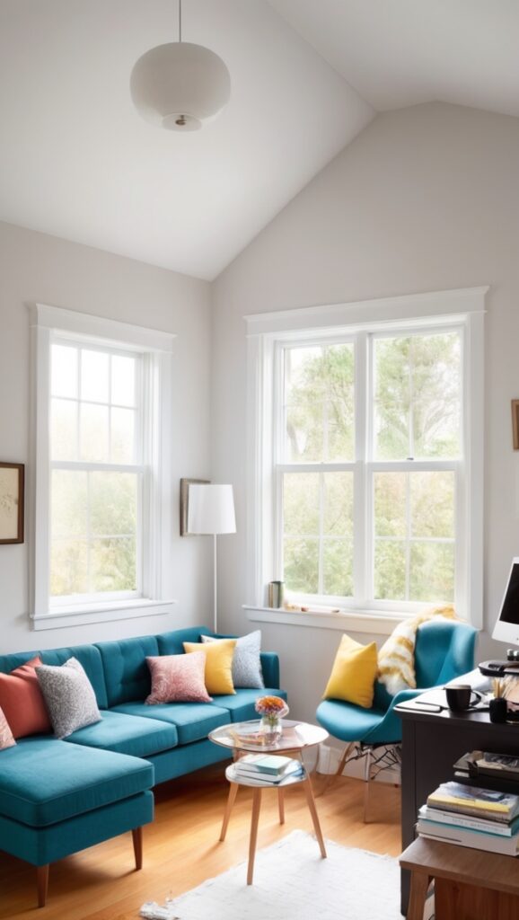 small home office design, remote work setup, productivity corner, cozy workspace, work-from-home layout