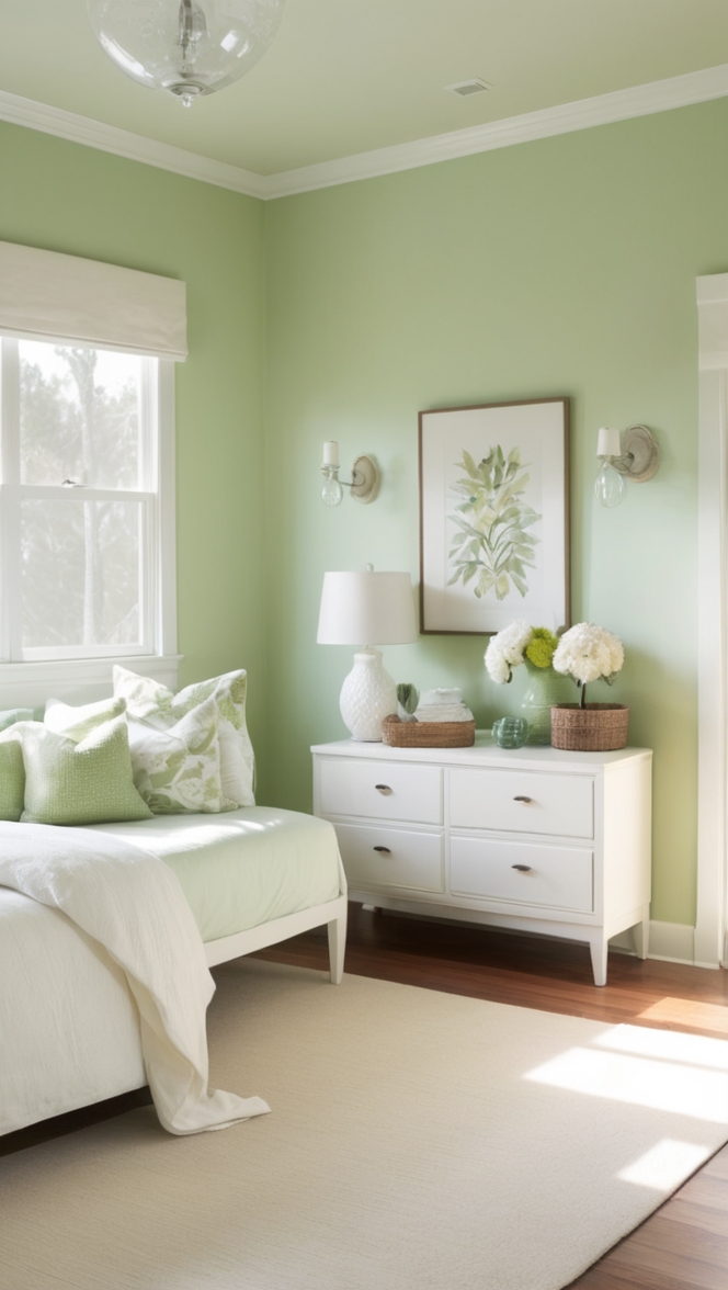 green and white bedroom, modern green and white bedroom, elegant white and green bedroom, luxurious white and green bedroom, chic green and white bedroom