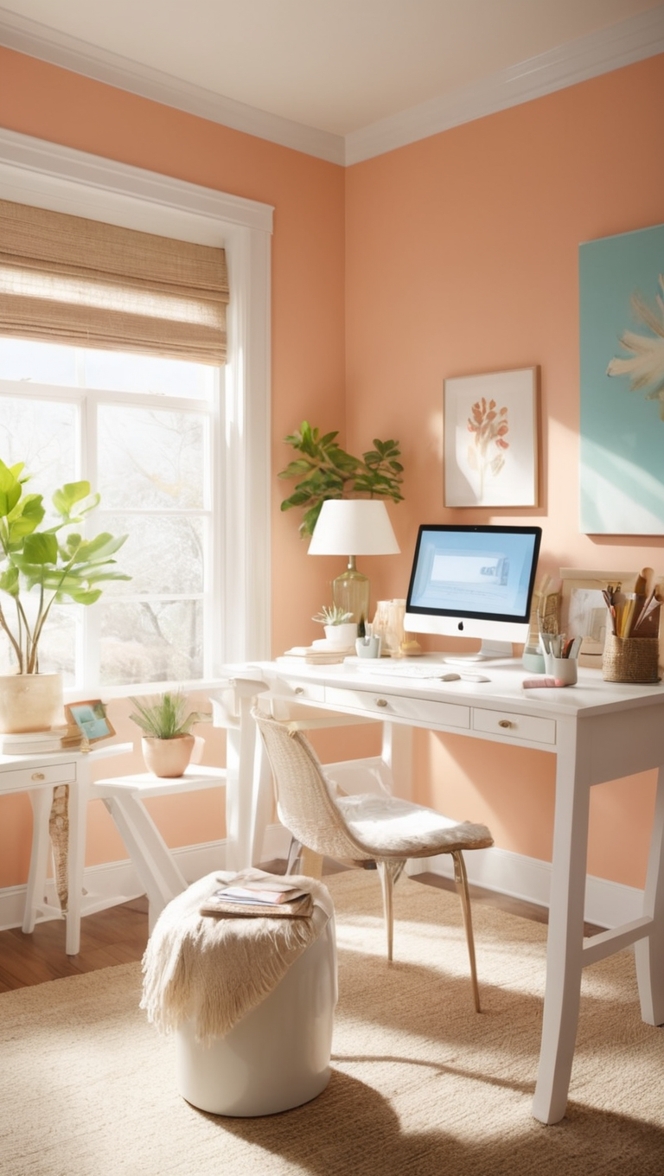 aesthetic office decor, stylish home office furniture, modern office design, minimalist workspace ideas, chic office accessories