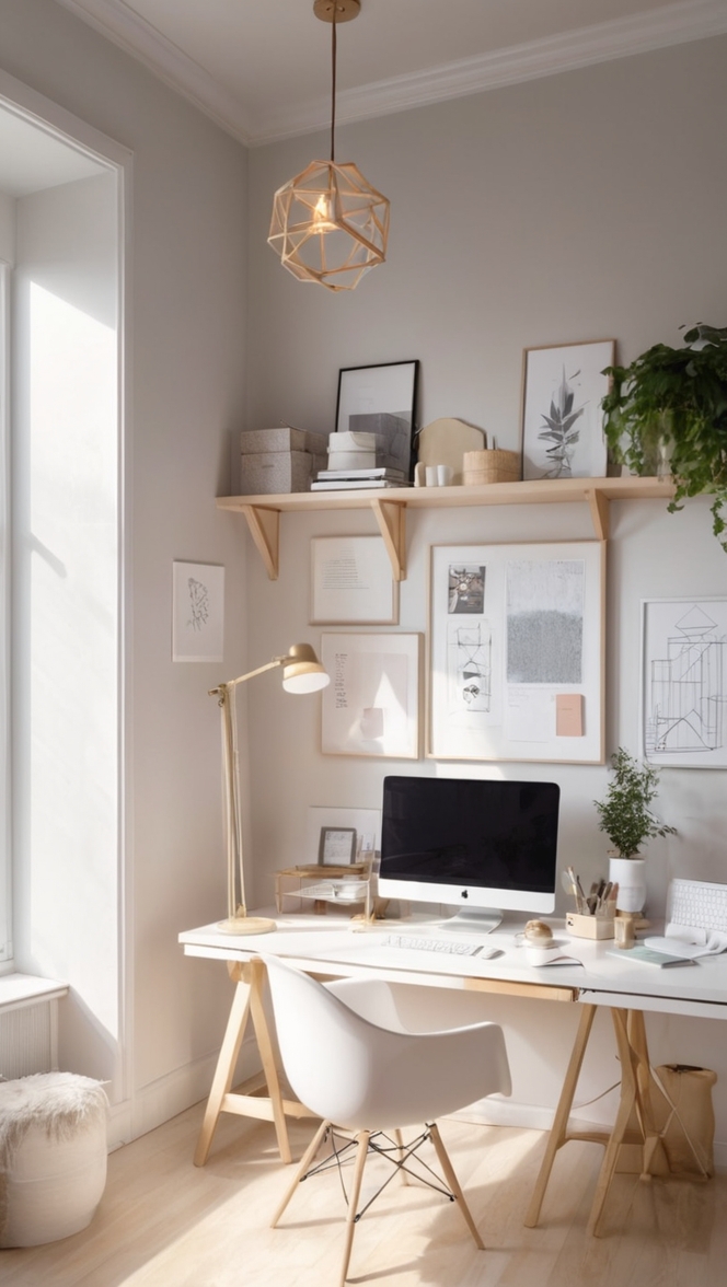 aesthetic office decor, stylish home office furniture, modern office design, minimalist workspace ideas, chic office accessories 