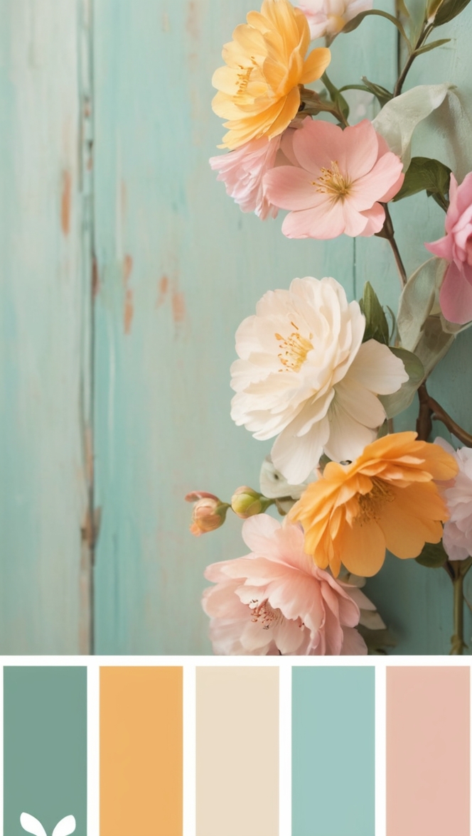 spring color palette, vibrant spring colors, bold spring hues, fresh spring shades, colorful spring palette