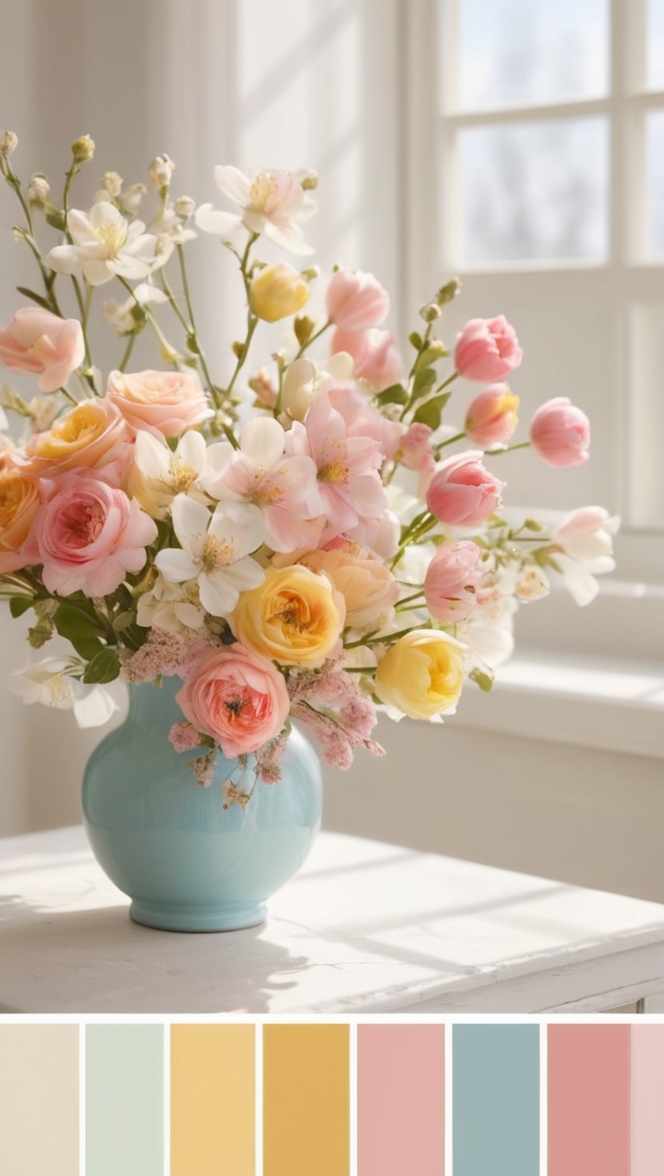 spring color palette, vibrant spring colors, bold spring hues, fresh spring shades, colorful spring palette 