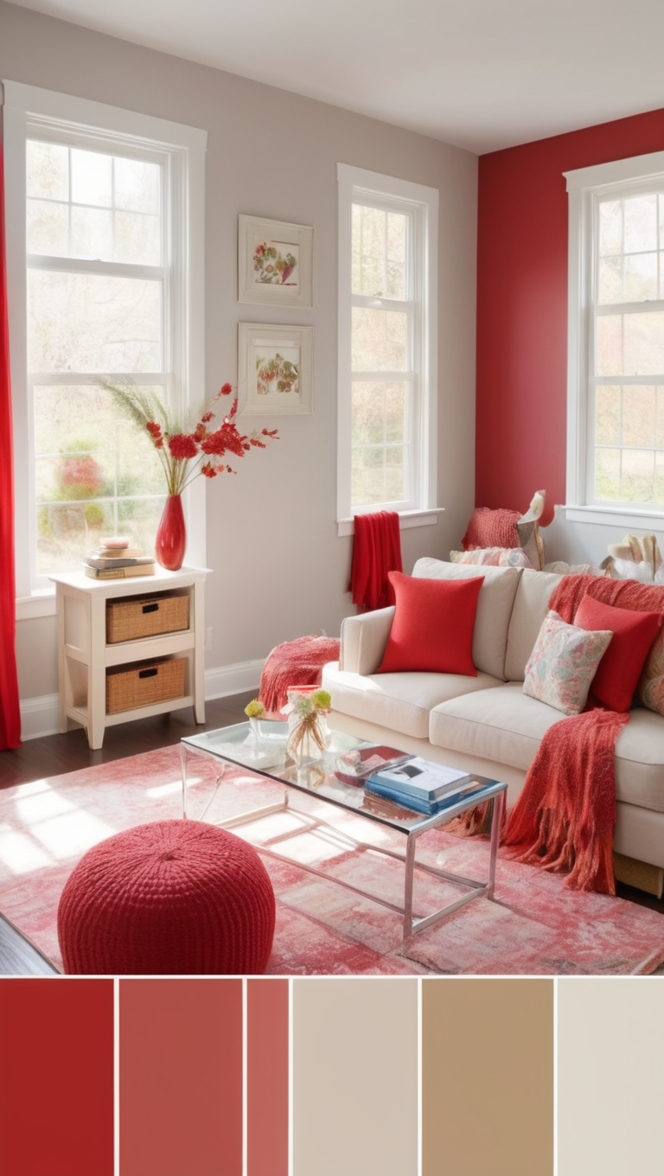 red color schemes, red color combinations, red color theory, red color swatches, red color trends