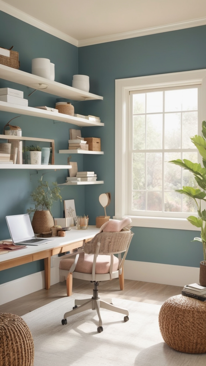 dark home decor, gothic office design, moody workspace, black office furniture, mysterious home office