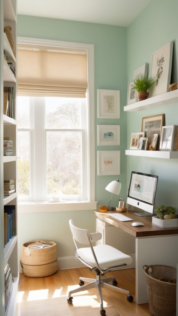 home office design, space saving office ideas, compact home office furniture, small office layout, minimalist home office