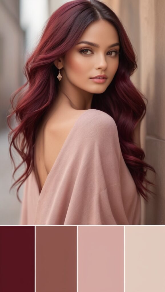 color hex code, maroon shade, warm burgundy, deep cherry, rich crimson