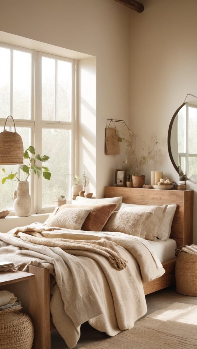 organic bedding, sustainable furniture, eco-friendly decor, natural textiles, green bedroom 