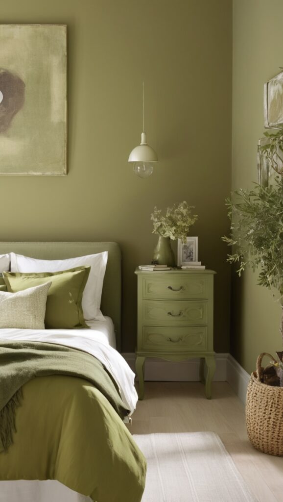 olive green bedroom decor, olive green bedroom paint, olive green bedroom furniture, green bedroom accessories, olive green bedroom walls