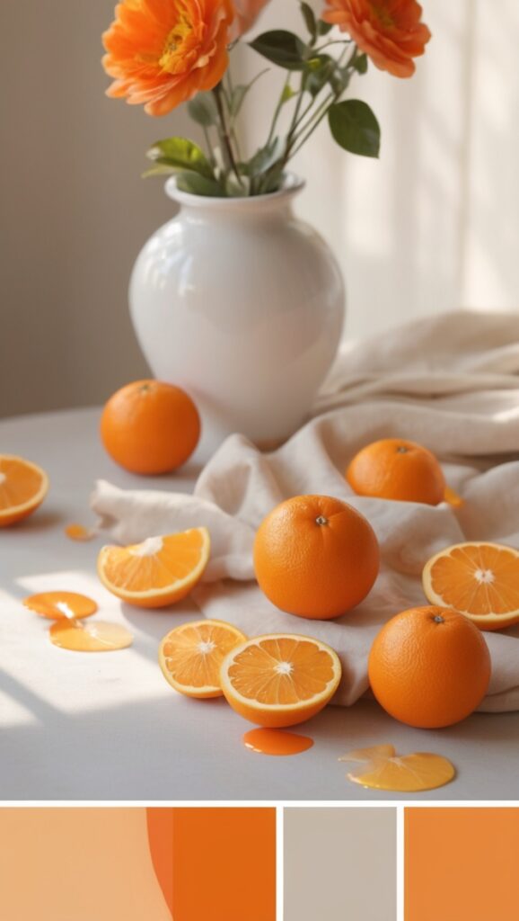 orange paint, orange interior design, orange home decor, orange color scheme, orange decorating ideas