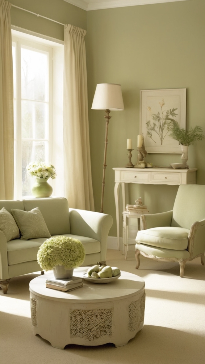 sage green sofa, cream carpet, living room decor, modern aesthetic, cozy furniture 