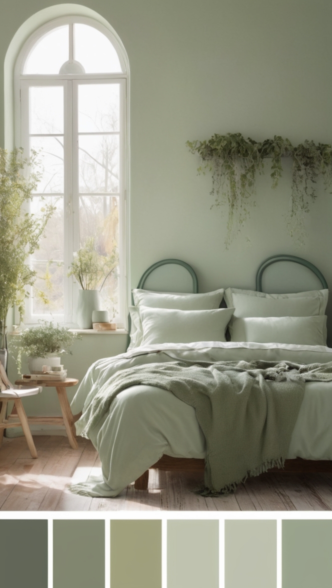 sage green paint colors, 
sage green kitchen cabinets,
sage green walls, 
sage green bedroom, 
sage green curtains 
