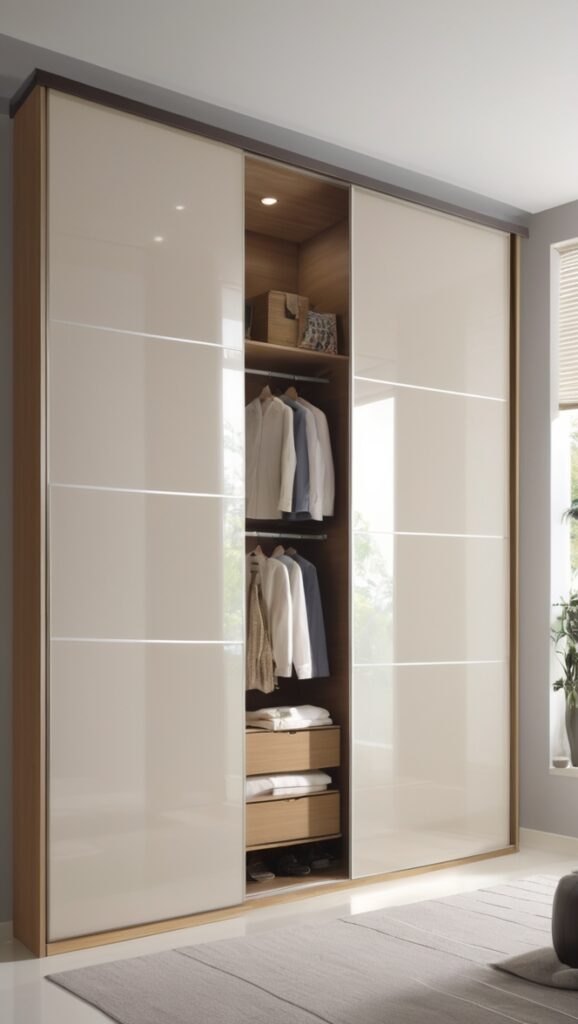 sliding door wardrobe, laminate wardrobe design, modern sliding wardrobe, custom wardrobe design, sliding door wardrobe ideas