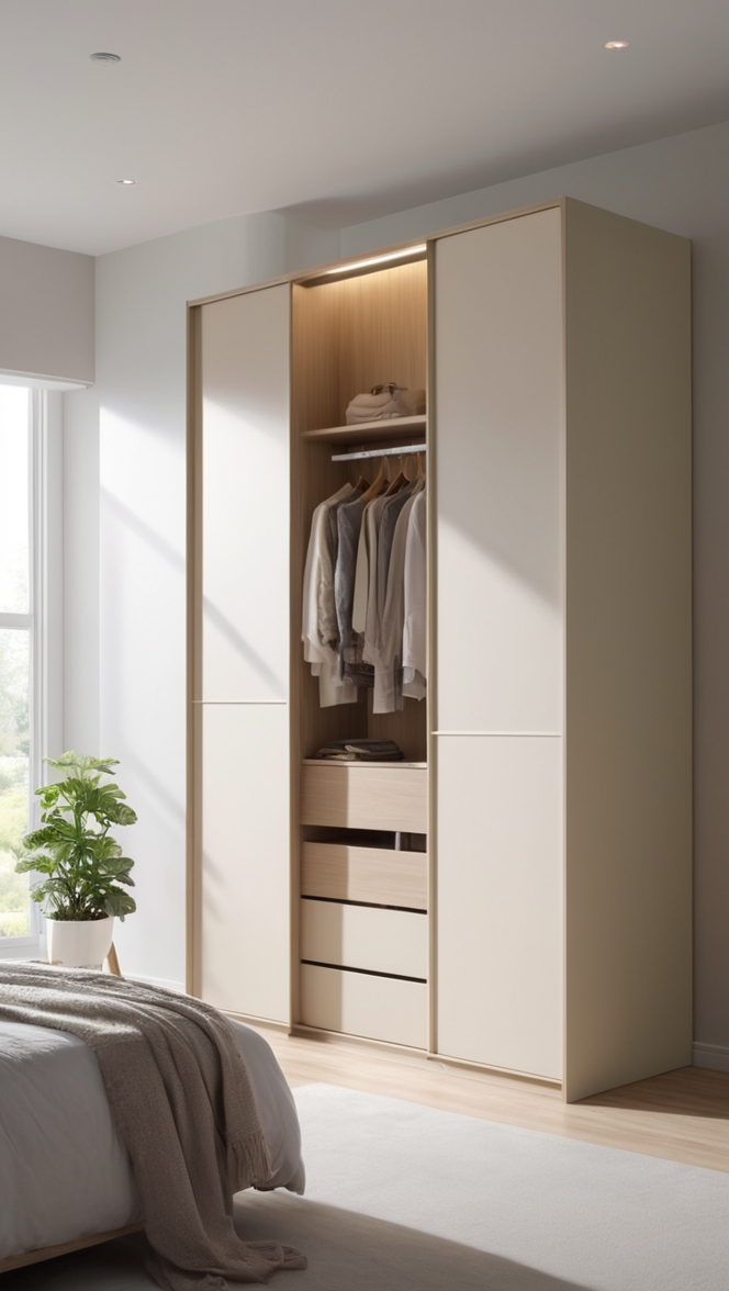 sliding wardrobe, laminate design, 2 door, wardrobe design, closet organization