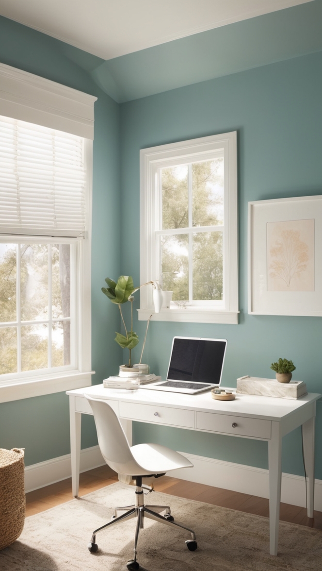 home office design, minimalist workspace, cozy home office, modern work environment, chic office decor