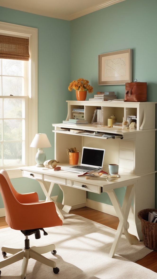 small office design, ergonomic office setup, home office organization, small office space ideas, productive home office