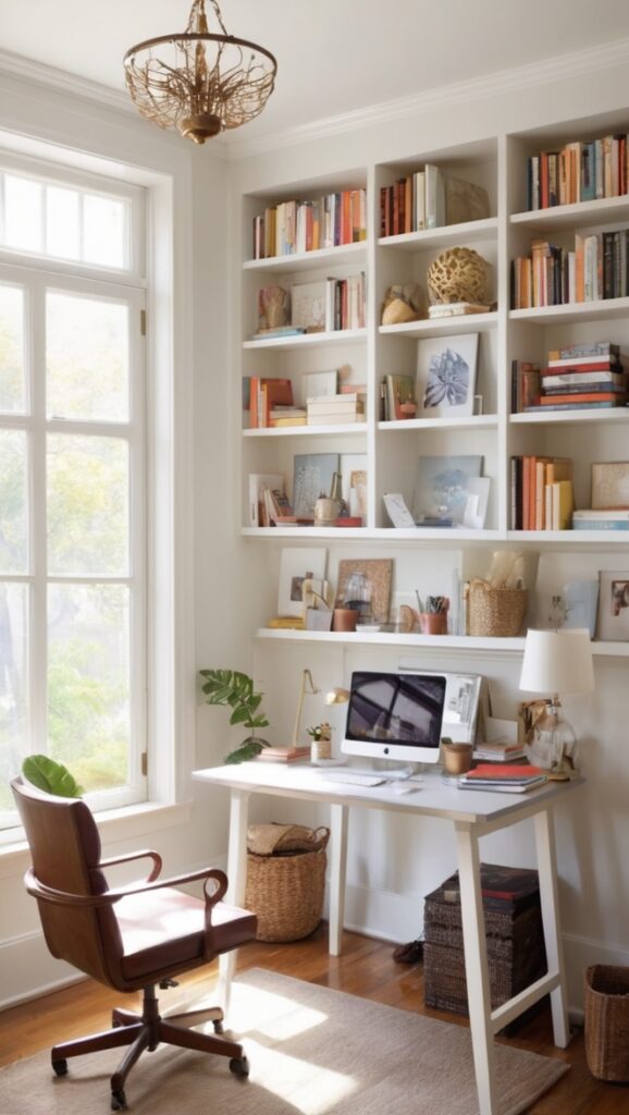 home office design, office library furniture, small office space ideas, workspace organization, cozy home office