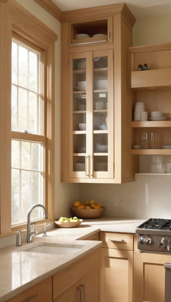 white oak cabinets, custom oak cabinets, modern oak kitchen, solid oak kitchen, luxury oak cabinets