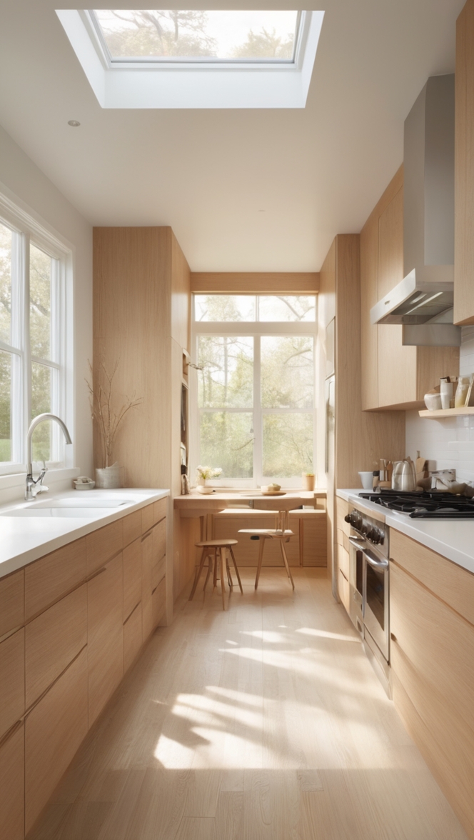 white oak kitchen cabinets, white oak kitchen island, white oak kitchen flooring, white oak kitchen countertops, white oak kitchen remodel 