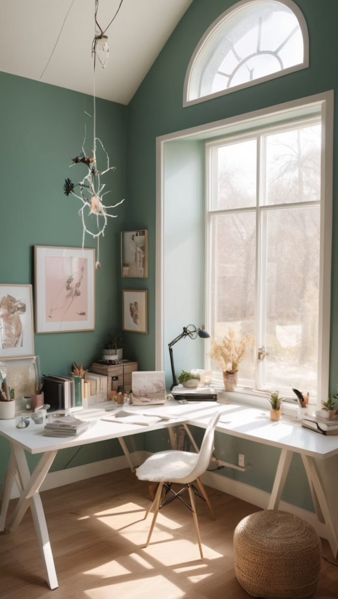 witch home decor, dark academia office, gothic workspace, mystical office design, bohemian witch aesthetics 