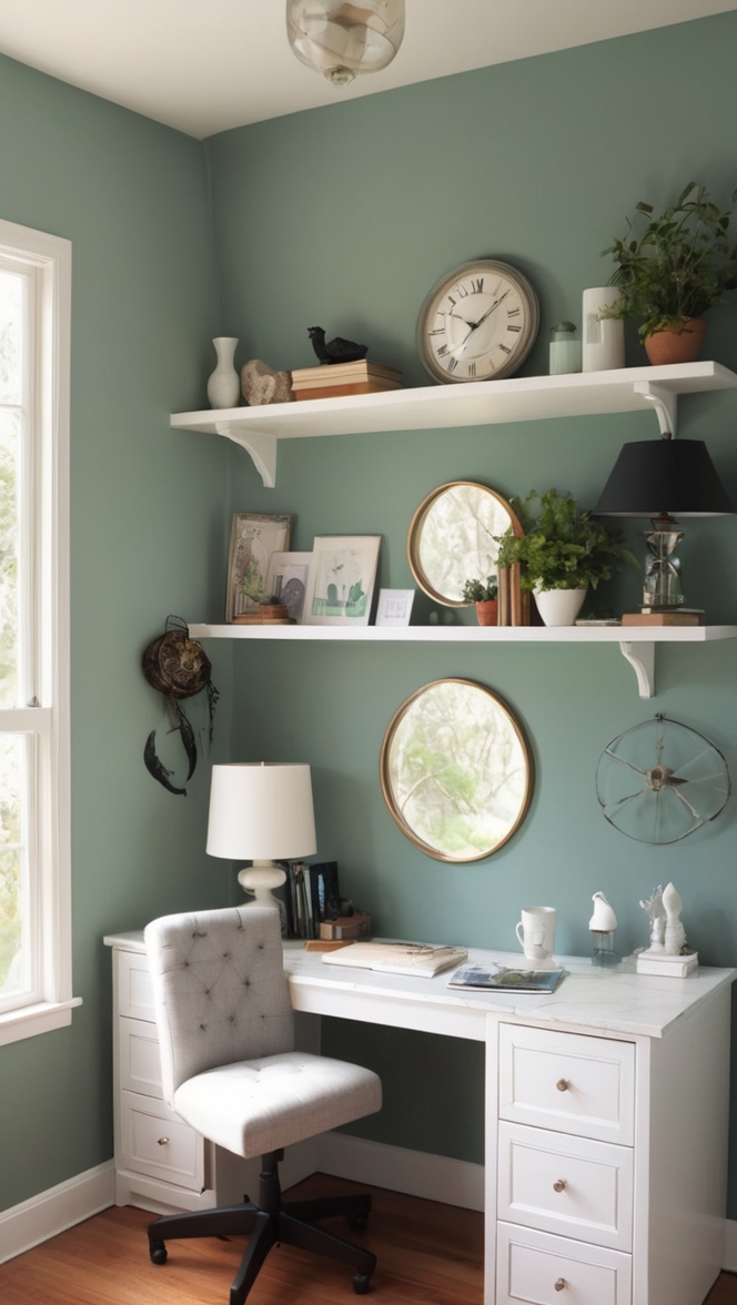 witchy home decor, gothic home office, dark academia style, mystical office setup, witchy workspace