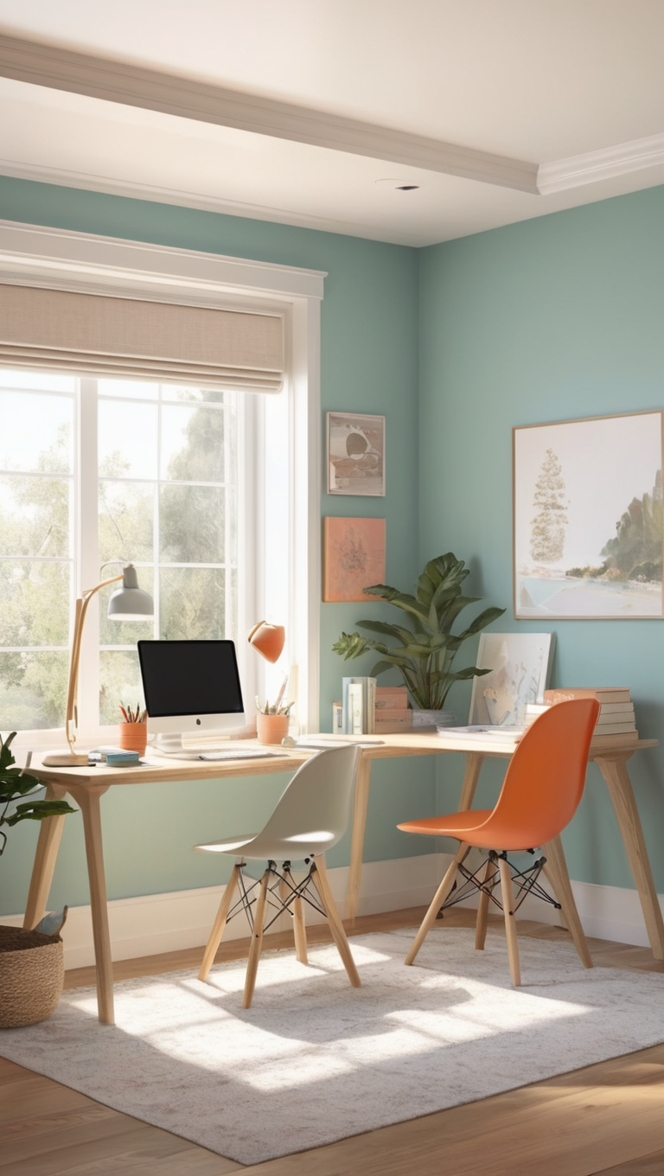 work from home office decor, home office design ideas, modern home office setup, minimalist home office setup, chic home office furniture