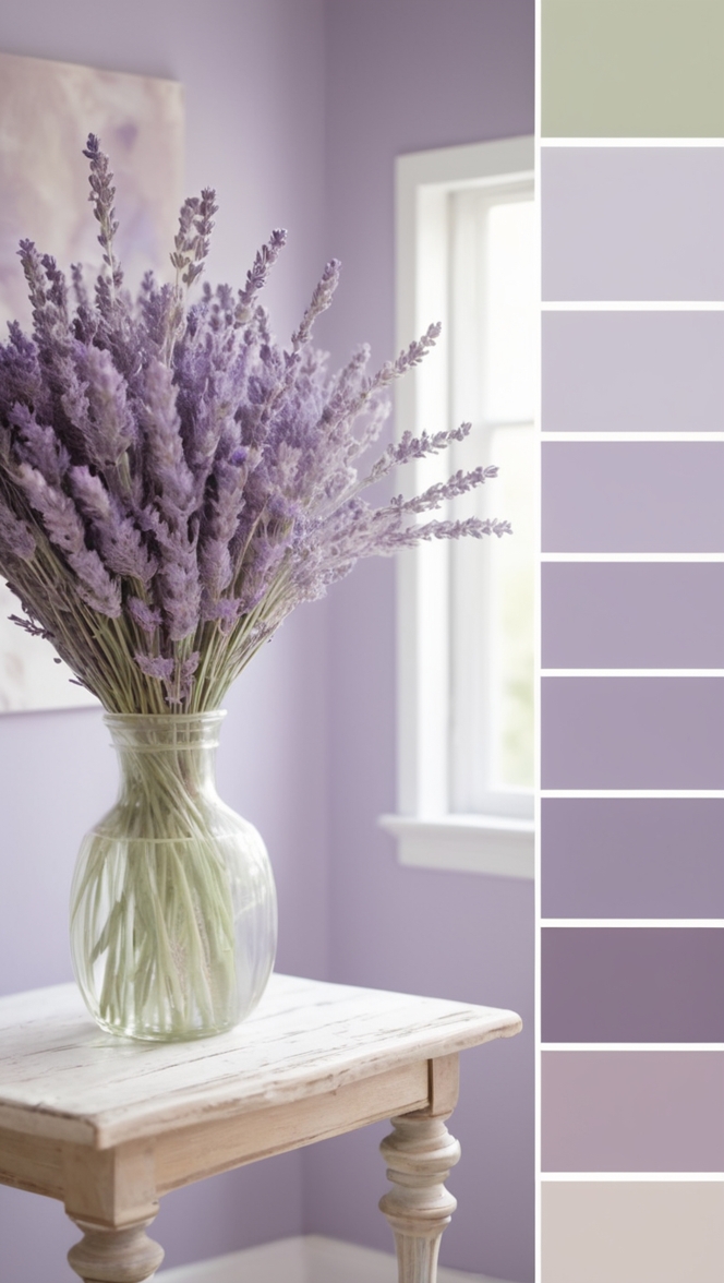 Lavender paint colors, Lavender home decor, Lavender wedding theme, Lavender bedroom ideas, Lavender room design