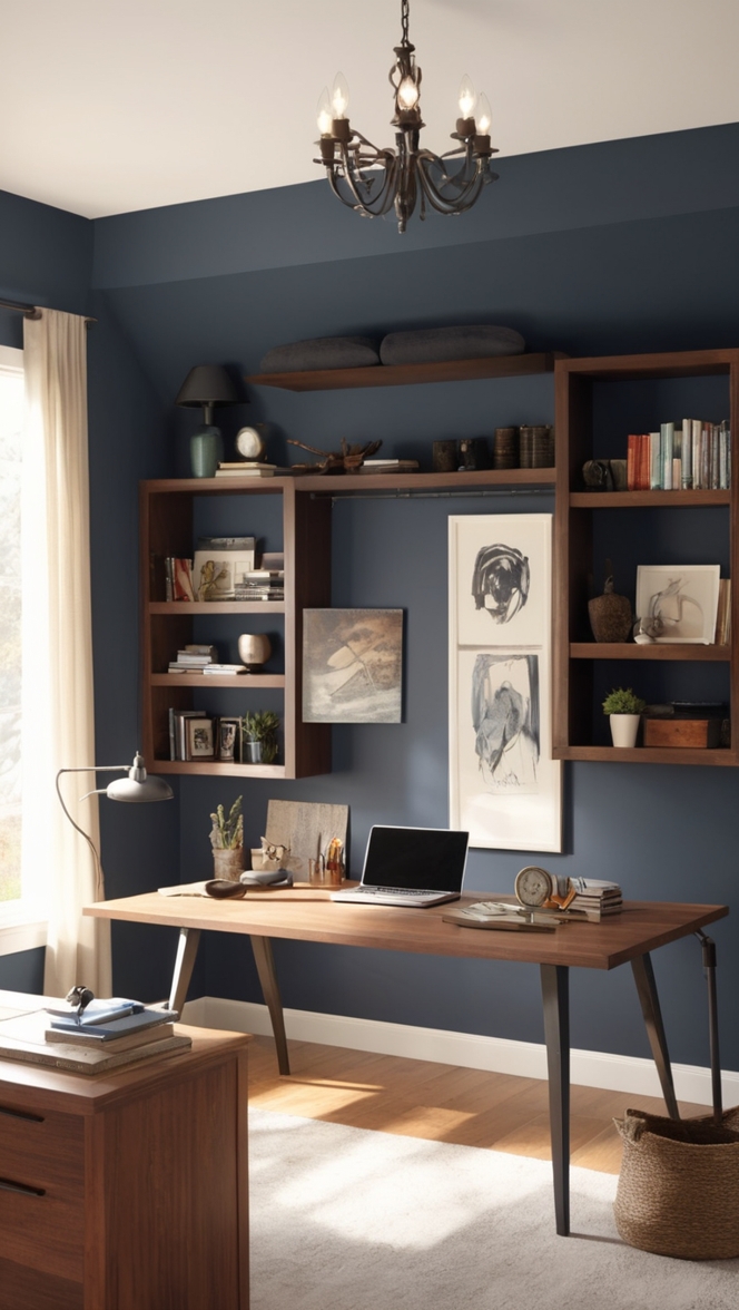 masculine office decor, masculine home workspace, moody office design, masculine office theme, modern man cave office