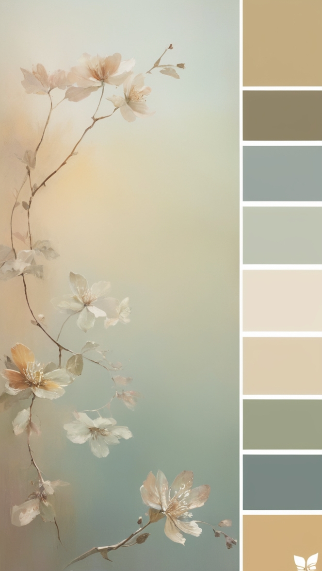 palette, soft muted colors, pastel tones, subtle color scheme, gentle hues